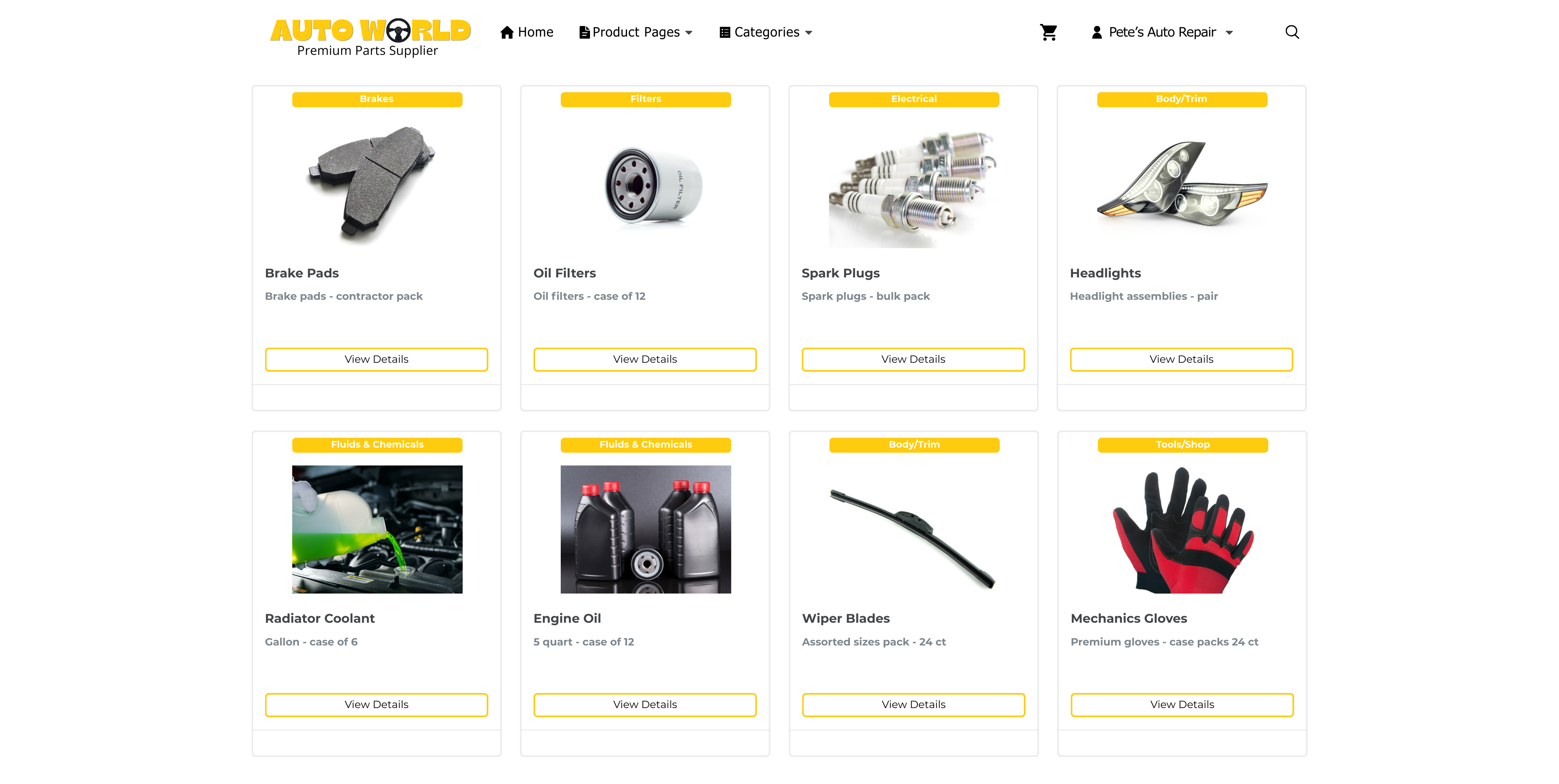 Auto Parts Distributors Dashboard