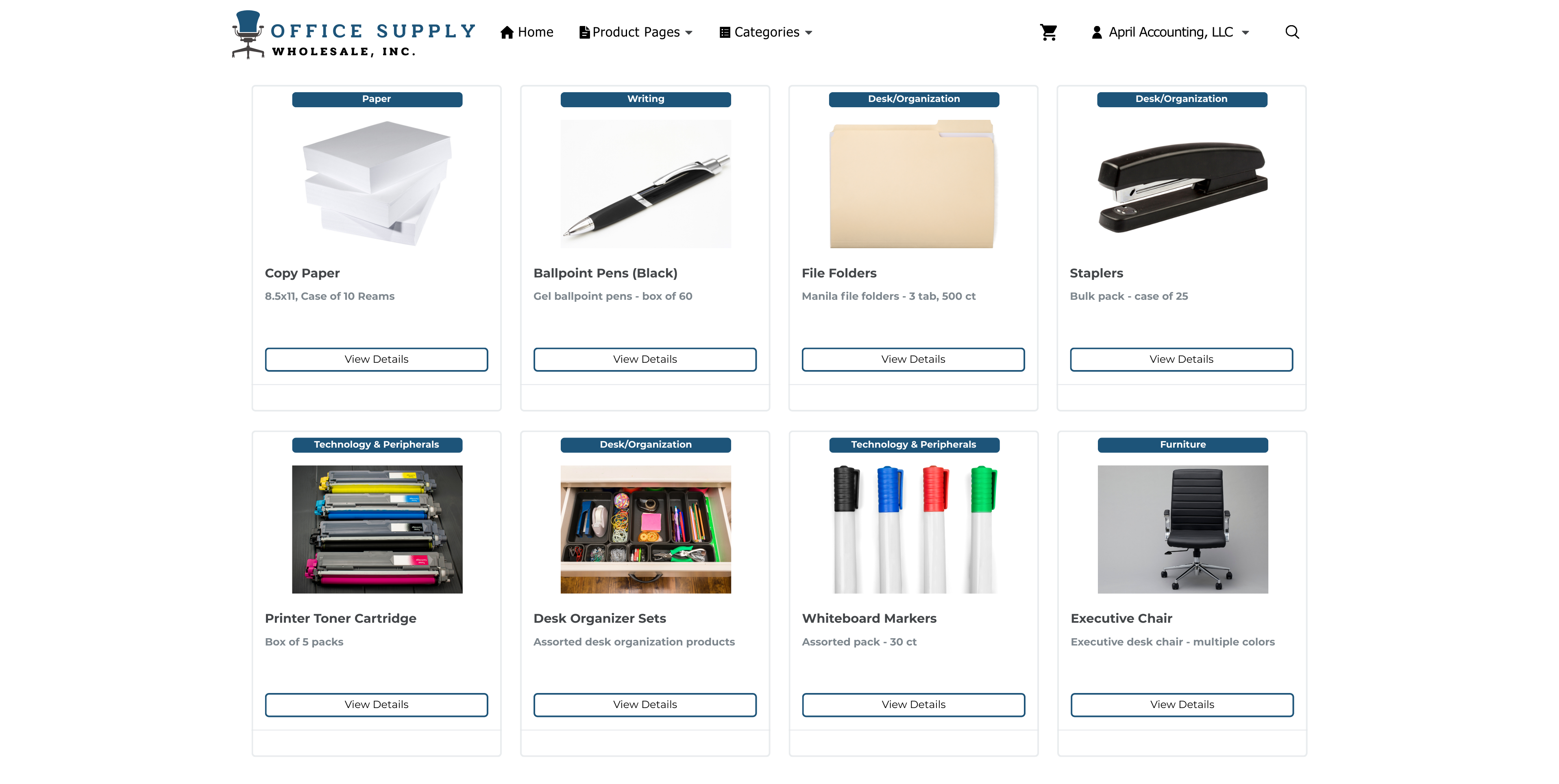 Office Supplies Wholesale Dashboard